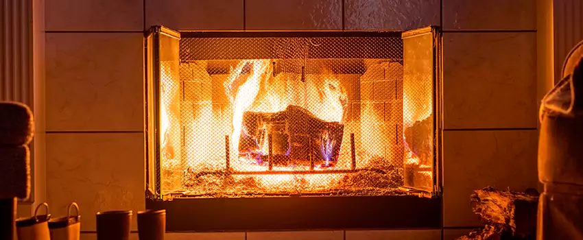 Mendota Hearth Landscape Fireplace Installation in Woodbridge, New Jersey
